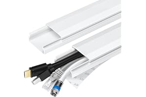 YCLYC TV Cable Hider - 62.8in PVC Cord Hider Cable Management Wall, Paintable Cord Concealer for Wall Mounted TV, Cables Raceway White Wire Hider, Wall Wire Covers for Cords, 4* L15.7in *W1.2in *H0.59in