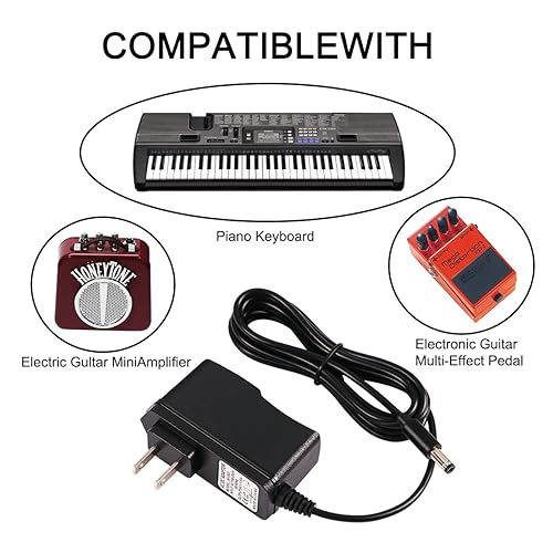 9V 1A AC/DC Power Supply Adapter for Casio Keyboard AD-5 AD-5MU AD