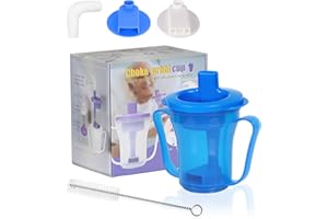 Ehucon Dysphagia Regulating Drinking Cup, Prevent Choking for Dysphagia/Dementia/Elderly,Dispenses 5cc or 10cc of Liquid Each time,Spill-Proof