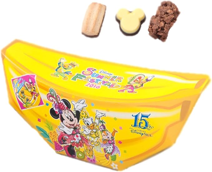 Amazon Co Jp ディズニー シー サマーフェスティバル 16 チョコレート クッキー バナナ型箱 お菓子 お土産 チョコ ディズニーシー限定