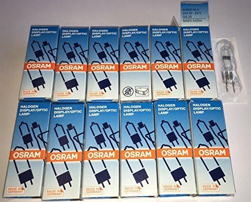 Pack of 12 Halogen Bulbs for A+K/Anders + Kern OHPs/Overhead Projectors with 250 Watt, Approx. Bulb Service Life: 50 Hours