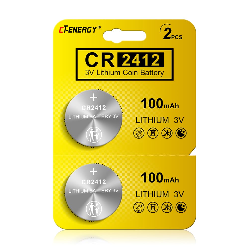 Cr2412 3V Lithium Battery Watch Batteries 2412 Coin Button Cell 2 Pack