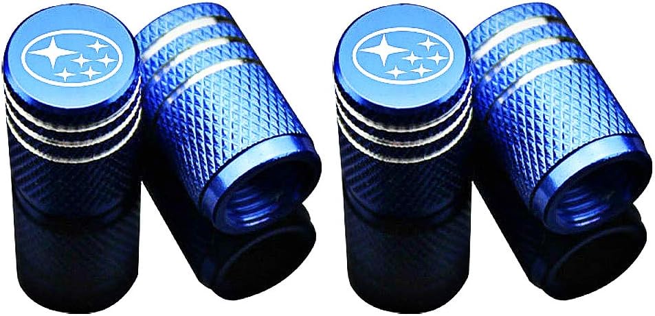 EVPRO Valve Stem Caps for Car Tire Decorative 4 Pack Blue Fit Subaru Accessories