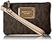 MICHAEL Michael Kors Jet Set Signature Print Small Zip Closure Wristlet Brown