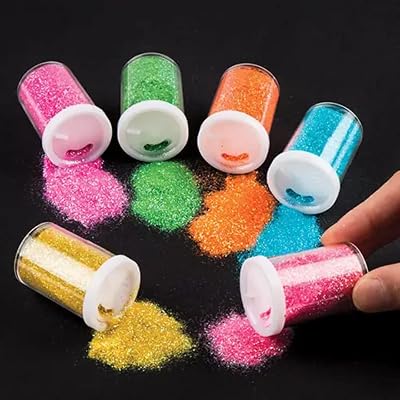 Baker Ross AR870 Bright Coloured Glitter Shakers 5 Pack 15g Tubes