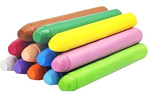 YAMHOHO Dustless Chalk for Kids Colored Sidewalk Chalk With Holder Washable Toddlers Chalks Drawing Writing12 PCS Colored Non-Toxic Chalks for Chalkboard Children Drawing Writing (12Color-No Pen Sleeve)
