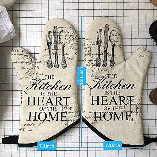 FIGROL Kitchen Oven Mitts, Microwave Oven Glove, Extreme Heat Resistant Gloves for BBQ, Food, Grilling, Frying, Baking Premium Insulated Durable Mitts(White)
