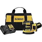 DEWALT 20V MAX Random Orbit Sander Kit, Cordless, 5-Inch, 2.Ah, 8,000-10,000 OPM, Storage Bag, Battery, and Charger Included 