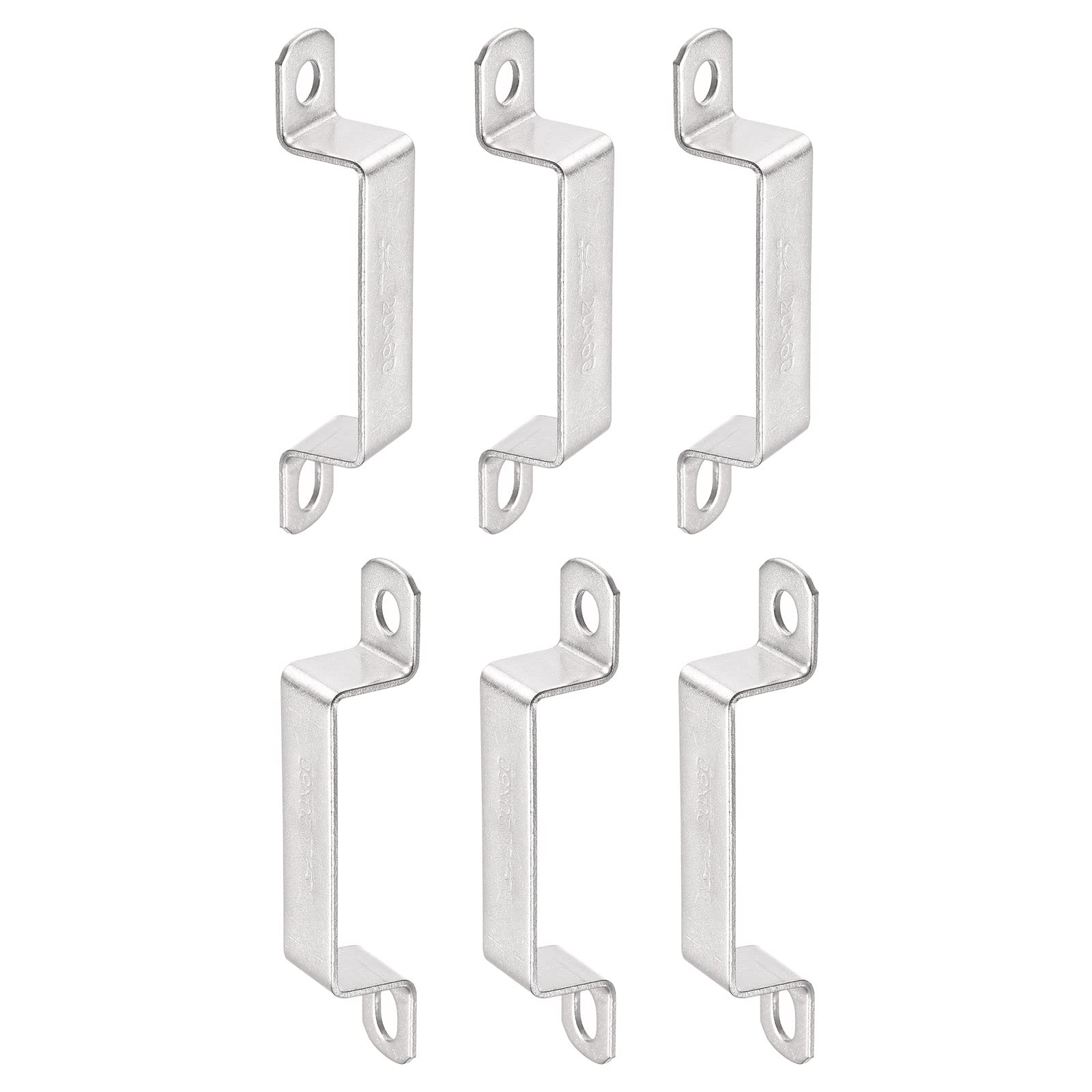DTGN 18mmx61.5mm(InnerHxInnerW) U Shaped Strut Connector Bracket - 6Pack - Good for Home Pipe Fixing - 304 Stainless Steel Door Closed Bar Holder — image 1