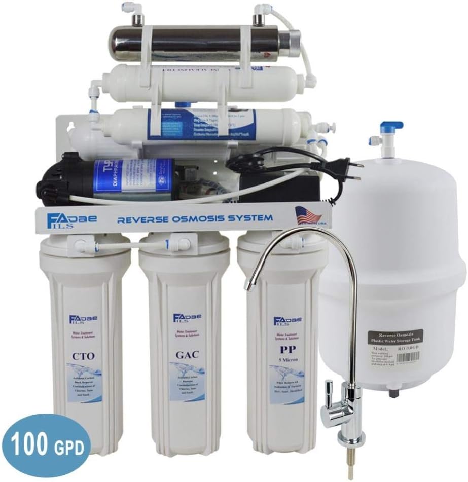 ALQO UV-100GPD / 220-240V Reverse Osmosis Drinking Water Filtration System With 7-level Sink And Mineralization Filter,220-240V