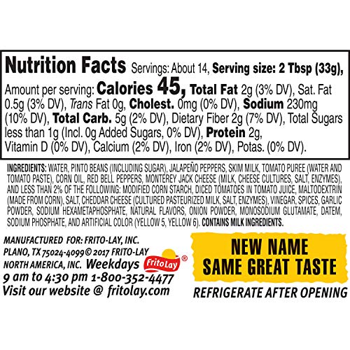 Tostitos Zesty Bean & Cheese Medium Dip, 15.75 Ounce Pricepulse