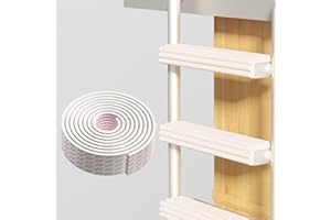 YipuVR 6.6 Inch Bunk Bed Ladder Pads,Self-Adhesive Bunk Bed Ladder Cover,Non-Slip Foam Padding Traction Treads for Stair Step,Soft Edge Protector for Bunk Ladder,Camper Ladder,Rv Ladder (White)