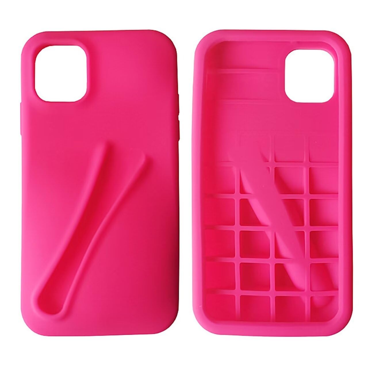 Jtsery Lip Gloss Holder Case for iPhone 14 Plus, Lipgloss Case Lipstick Lip Glaze Designed Stylish Silicone Women Girls Funny Case for iPhone 14 Plus 6.7 inch 2022 (Rose)