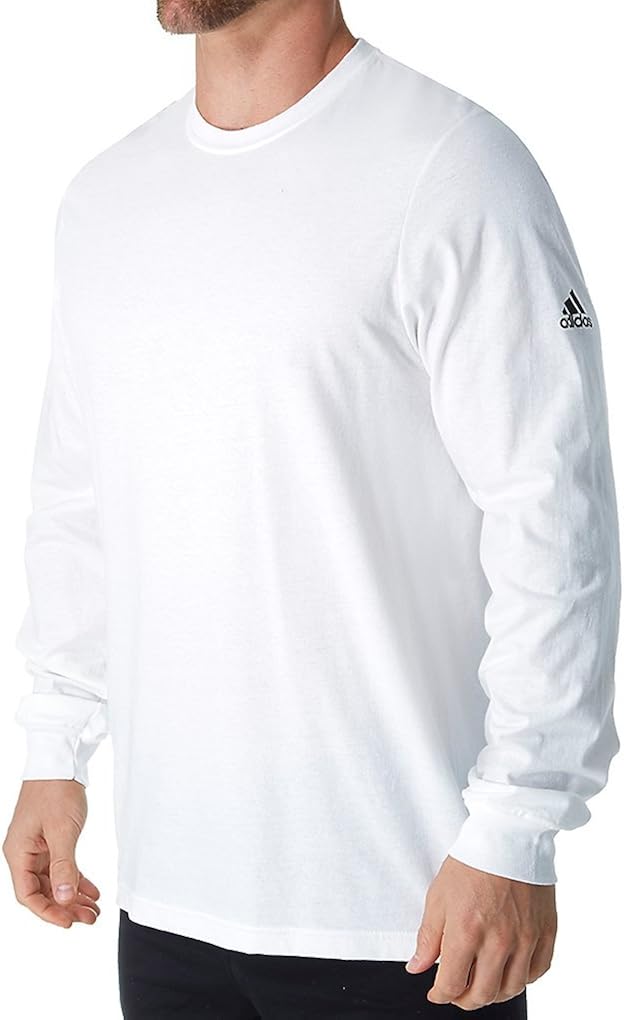 Adidas Men's Long Sleeve Logo Shirt, White, XXLarge Amazon.co.uk