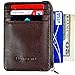 RFID Blocking Secure Mini Wallet & RFID Sleeve Genuine Leather Front Pocket Wallet, Best Protection for Your Credit Cards (Coffee)