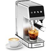 CHULUX 20Bar Compact Home Espresso Machine with Milk Forther for Cappuccino | Touchscreen Control Panel, Rapid Thermoblock Heating, Customizable Brew Volume, 360&deg; Powerful Steam Wand, 40oz Removable Tank