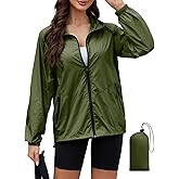 CRIPOM Light Weight Rain Jacket Women Waterproof Windbreaker Travel Rain Coats for Women Packable S-XXL