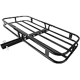 MaxxHaul 70107 53" x 19-1/2" Hitch Cargo Carrier - Trailer Mount Steel With High Side Rails For RV's, Trucks, SUV's, Vans, Ca