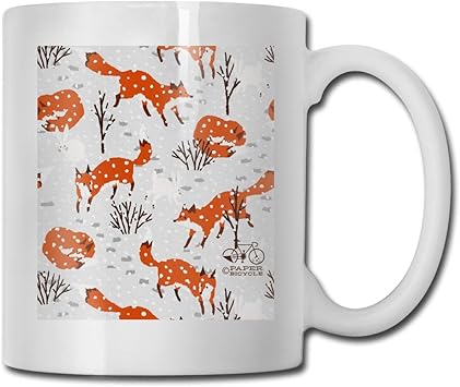 Amazon Co Jp マグカップ 冬の赤狐 コーヒーカップ セラミック