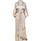 KIM+ONO Luxury 100% Mulberry Washable Silk Kimono Robe for Women | Long Floral Robe | Original Design