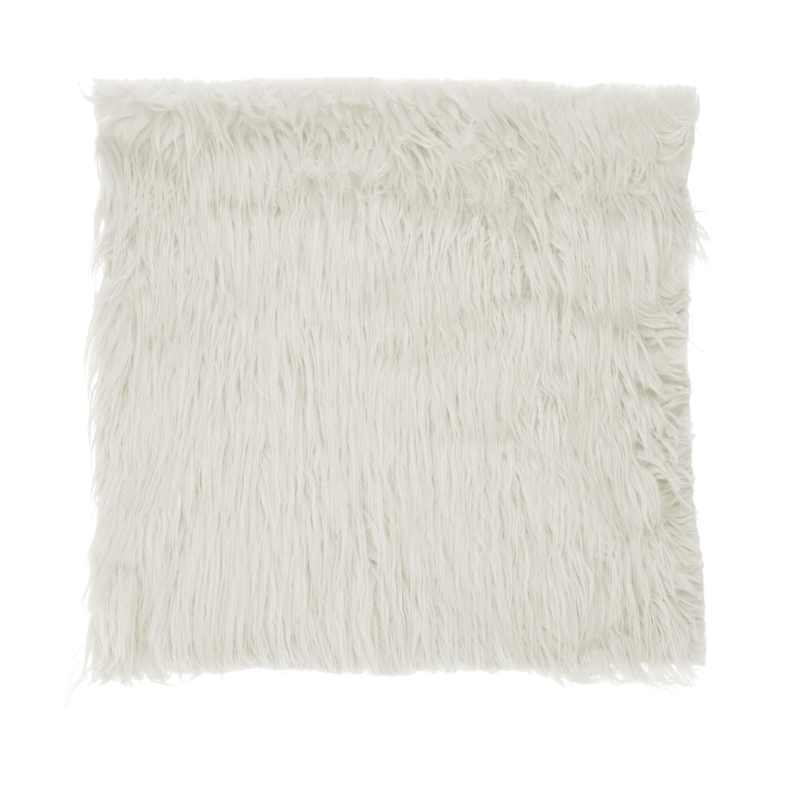 DMiotech 20"x20" Milky White Faux Fur Square Fabric, Fluffy Faux Fur for Crafts, Gnomes, Animal Costumes, Cushions