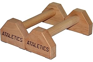 DC ATHLETICS® -Parallettes – Wooden Push Up Bars for Calisthenics, Handstand, Planche & Floor Exercises – Sturdy Basebar with Anti-Slip Pads