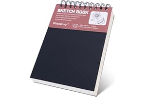 BLABLAOVY Sketch Book, 5.5" x 8.5" Sketchbook with 60 Sheets (68lb/100gsm), 1 Pack Drawing Pad Acid Free Drawing Book Sketch Pad for Kids Adults Beginners Artists (1 pcs Black)