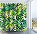 Get Orange Leaves Shower Curtian Green Tropical Palm Leaves Banana Leaves Brightness Leaves Fabric Polyester Shower Curtain 72 X 72 Inches