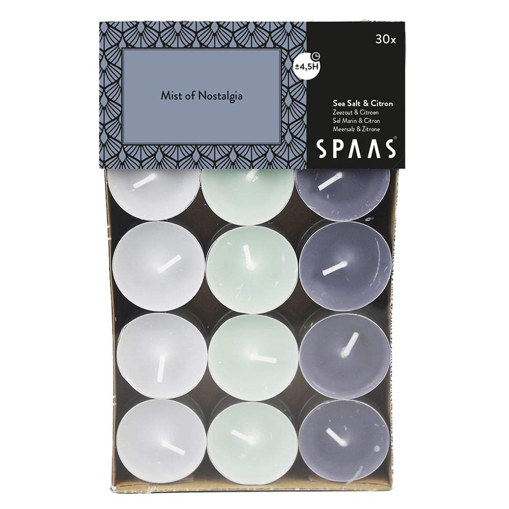 Spaas 30 Scented Tealights Assorted Colours, ± 4.5 Hours, Mist of Nostalgia — image 1