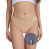 Leovqn Camel Toe Thongs for Women Seamless No Show Concealer Thongs Invisible Cameltoe Proof Workout Underwear