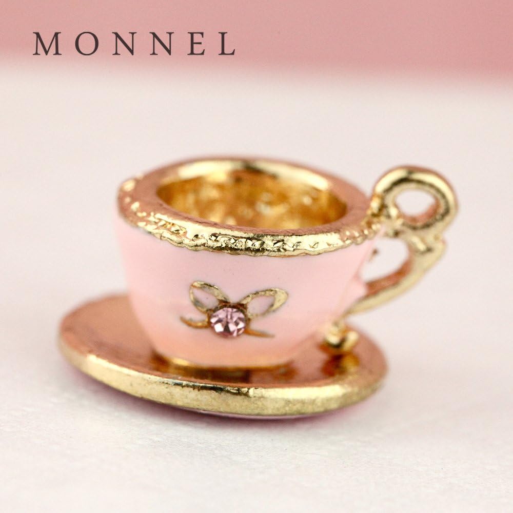 H155c 2015 New Crystal Pink Tea Cup Charm Pendant (3pcs)