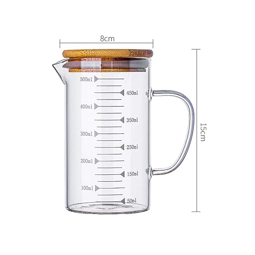 Compra HENG, Taza medidora de Vidrio para el hogar, con Vaso ...