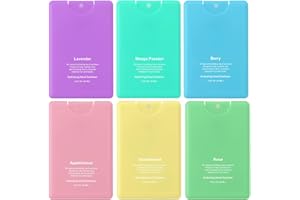 Dansib 6 Pcs Hand Sanitizer Spray Travel Size Mini Scented Hydrating Hand Sanitizer Mist Colorful Refillable Spray Bottles New Year Gift for Women Birthday Gifts