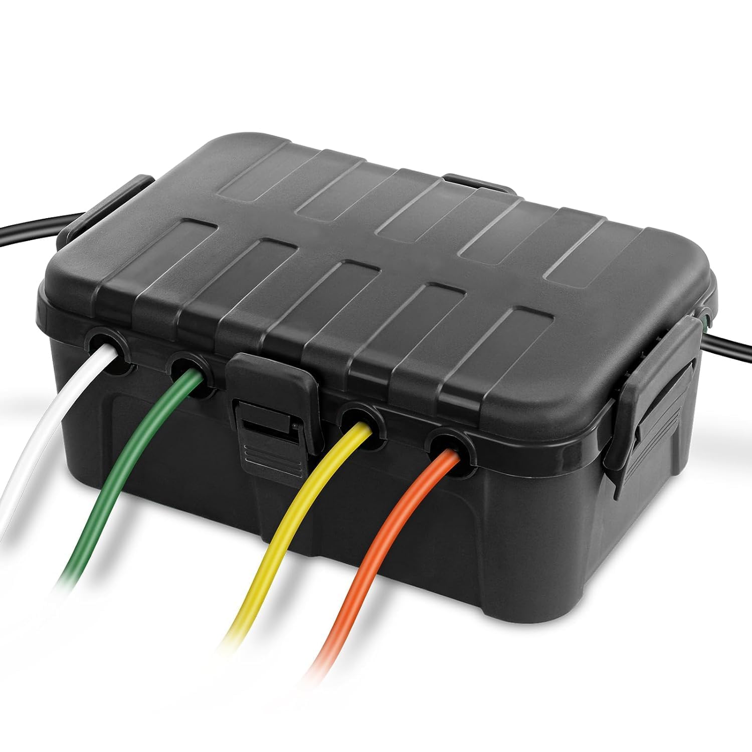 Photo 1 of Flemoon Large Outdoor Electrical Box (12.5 x 8.5 x 5 inch), IP54 Waterproof Extension Cord Cover Weatherproof, Protect Outlet, Plug, Socket, Timer, Power Strip, Holiday Light Decoration, Black