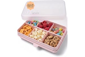 melii Snackle Box | 6-Compartment Divided Snack Container, BPA-Free Food Storage with Removable Dividers for School, Travel & On-the-Go Snacking (Pink)