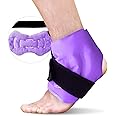 RelaxCoo Ankle Ice Pack Wrap, Reusable Gel Ice Pack for Foot Ankle Heel, Cold Compress Therapy for Pain Relief, Injuries, Achilles Tendonitis, Plantar Fasciitis, Sprains, Swelling - Purple