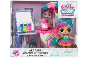 L.O.L. Surprise! OMG House of Surprises Art Cart Playset with Splatters Collectible Doll and 8 Surprises, Dollhouse Accessories, Holiday Toy, Great Gift for Kids Ages 4 5 6+ Years Old & Collectors