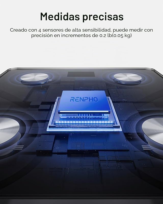 Balança digital de gordura corporal renpho, balança bluetooth inteligente com aplicativo, balança eletrônica analógica com análise corporal, 13 medições de peso de imc visceral e muscular, elis 1