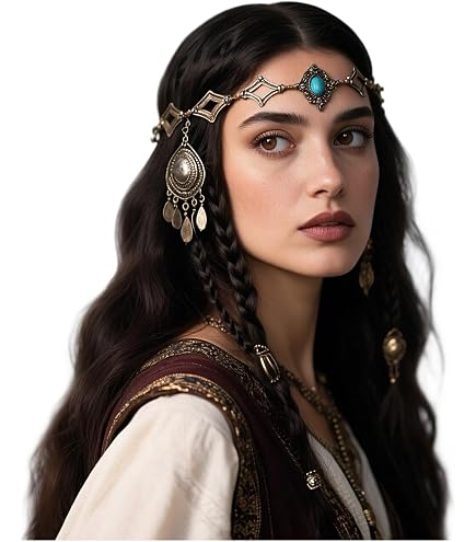 Amazon.com: Bounzhi Boho Head Chain Vintage Hair Chain Gypsy  display picture 1