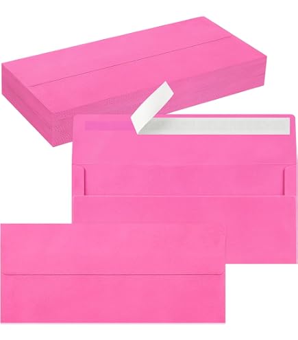 JAM Paper #10 Briefumschläge – Fuchsia Pink, 100 Stück, Gummiert