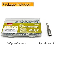 Allkeen Self-Tapping Gutter Screws White Painted