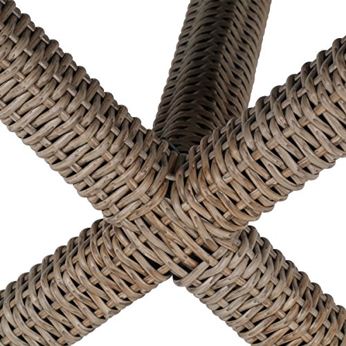 greemotion X-Tisch Menorca braun, Esstisch mit Spraystone-Tischplatte, Halbrundgeflecht aus robustem Polyethylen… – Bild 5