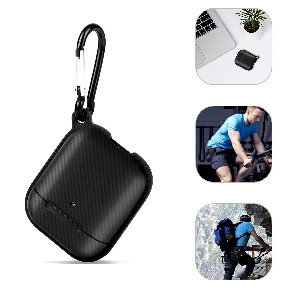 etasche AirPods Case Cover Full Protective Skins Cover [Front LED Visible & Supports Wireless Charging] Compatible with Apple Airpods 2&1