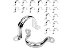JDHGSHL 20Pcs 2 Inch Stainless Steel Conduit Clamps, 2 Hole Strap U Bracket Rigid Pipe Strap, Tension Clips U-Tube Clamp for Pipe Fixing on Various Surfaces