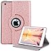 BENTOBEN iPad Mini Case Rotating, iPad Mini 2/3 Case Glitter, Slim Bling Faux Leather Kickstand Smart Cover Auto Sleep Wake 360 Degree Rotating Protective Tablet Case for iPad Mini 1/2/3, Rose Gold