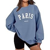 LOMON Oversized Sweatshirt for Women Crewneck Long Sleeve Casual Fleece Tops Graphic Hoodies Pullover Sweater