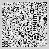 NICOLE DIARY Flower Nail Art Stamp Template Image Stamping Plate NDP-114