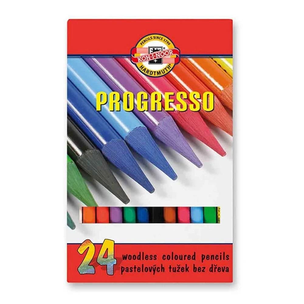 Koh-I-Noor Progresso Woodless Coloured Pencil Set (Set of 24)