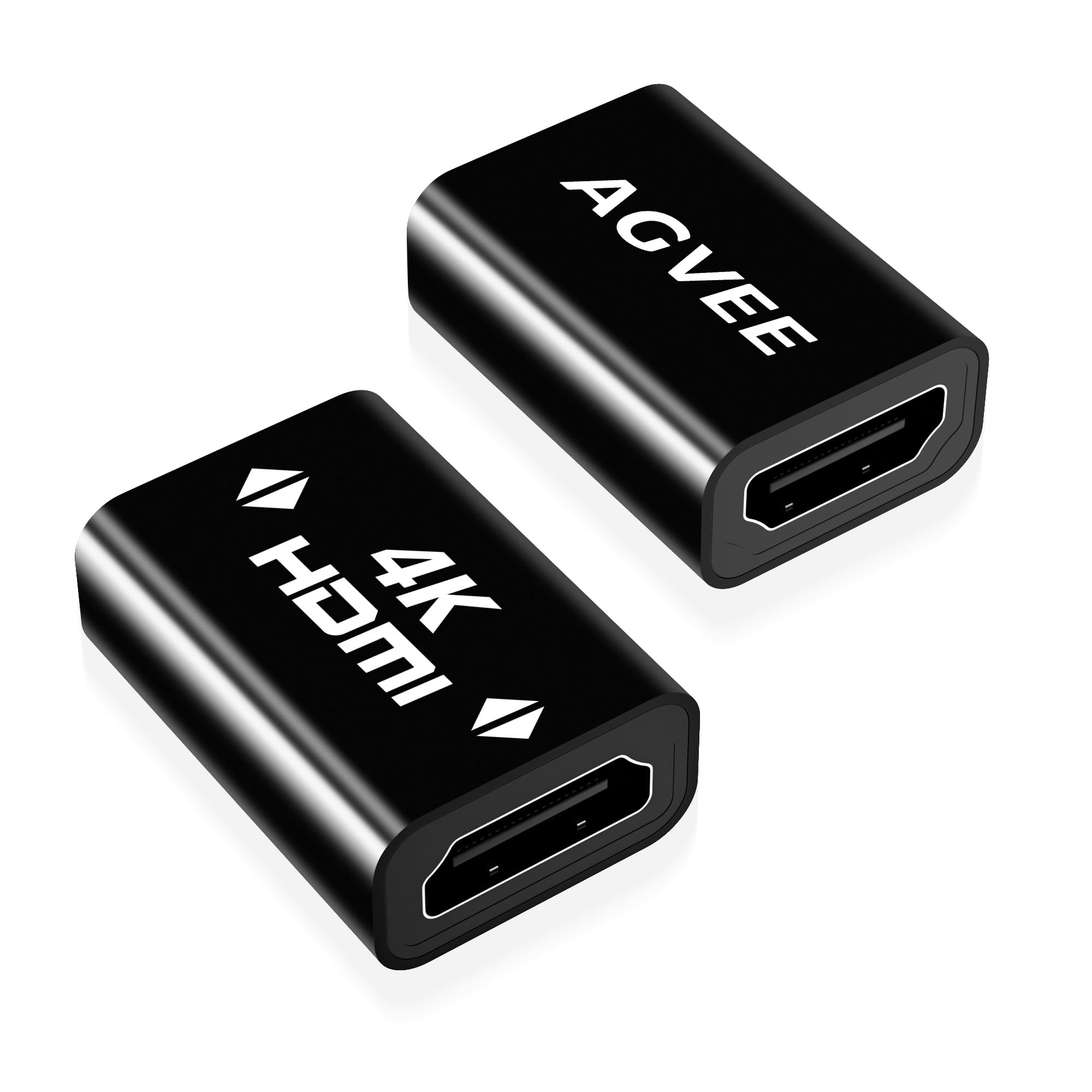 Photo 1 of AGVEE 2 Pack 4K Female to Female HDMI Adapter, 4K@60HZ HDR HDMI 2.0 Coupler Converter Extension Connetor, Aluminium Alloy Shell for HDTV Roku Stick, Switch, Xbox One, PS4, PC, Black Black