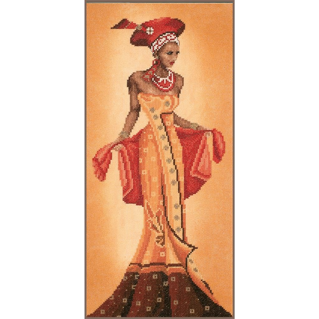 Lanarte Counted Cross Stitch Kit: African Fashion I, NA, 20 x 40cm — image 1
